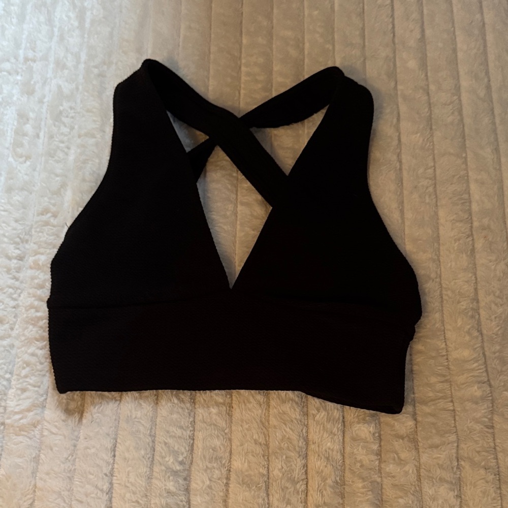 SHEIN Black Cross-Back Crop Top